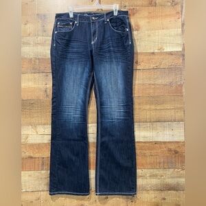 New Directions Weekend Embellished Dark Wash Flare  Jeans Sz 14 (Long)